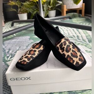 Geox Respira Vivyanne Italian Patent Block Heel Loafer